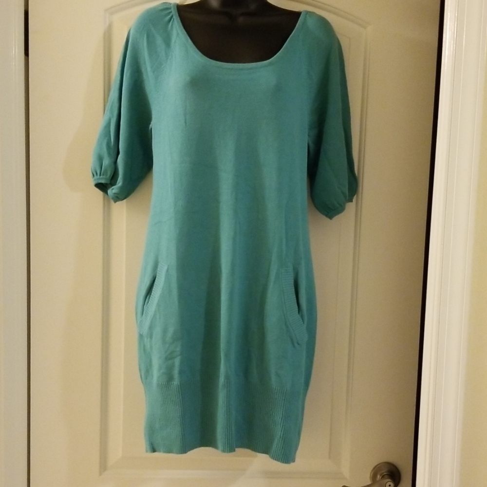 Aqua sweater dress